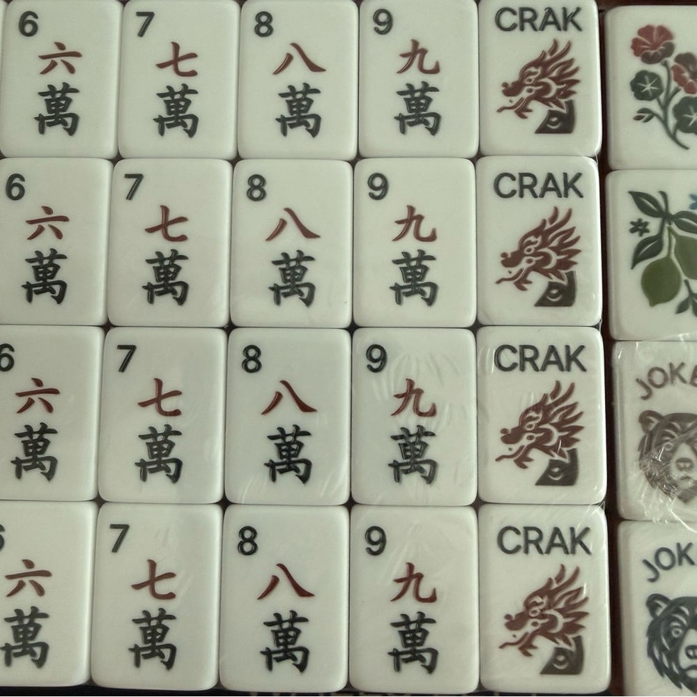 NEW American mahjong tile set, navy blue, bears at jokers - Picture 8 of 12